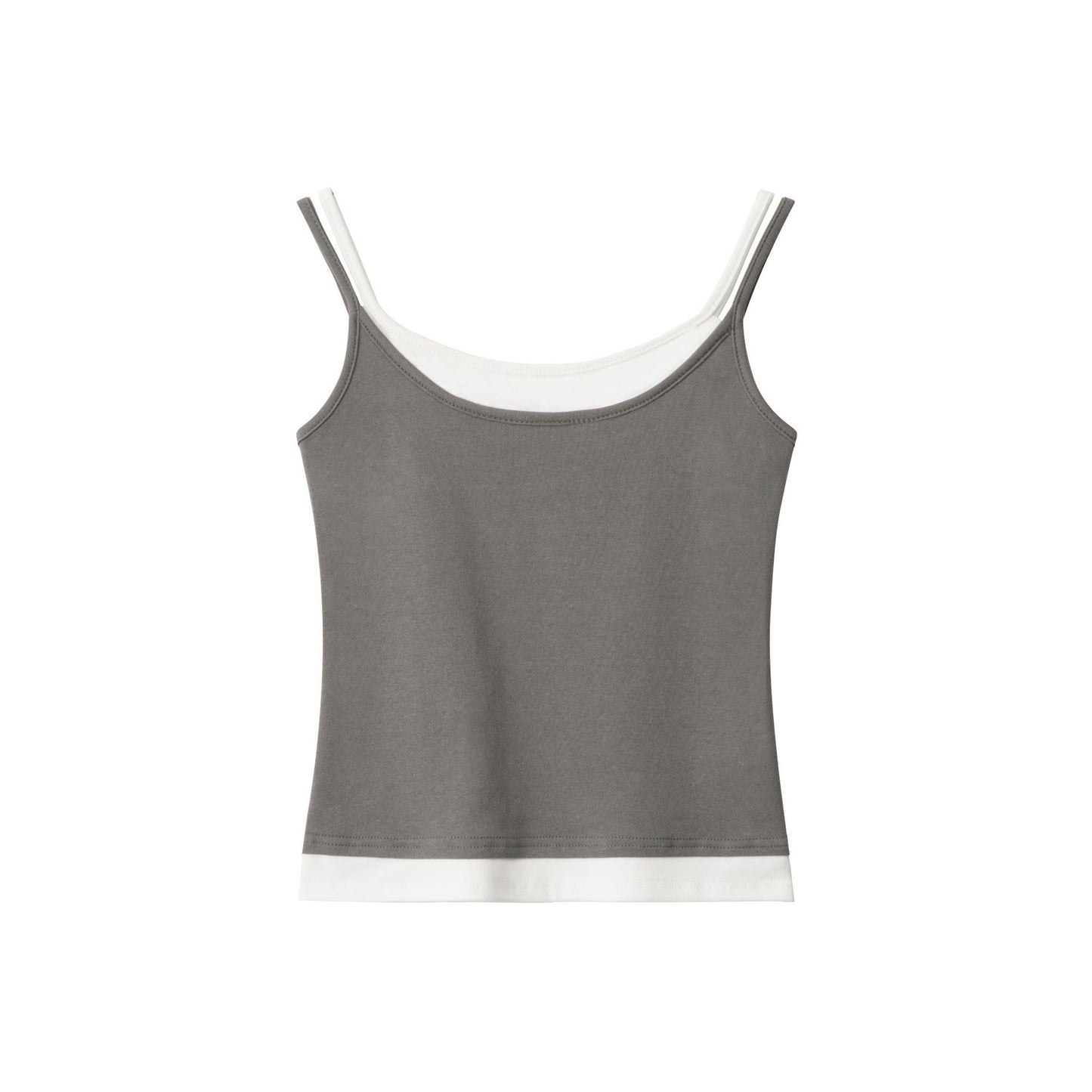 Duovia Women's Cotton Slim Fit Tube Top Gray Black