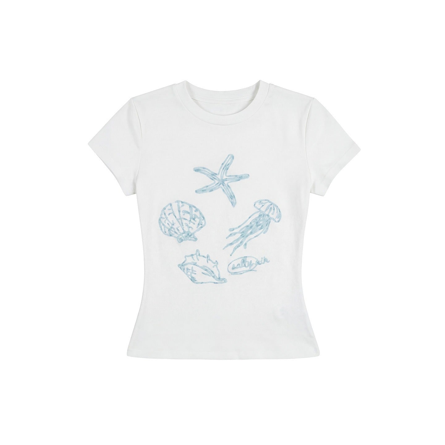 Duovia Women's Cotton Animal Print T-Shirt Slim Fit White Gray