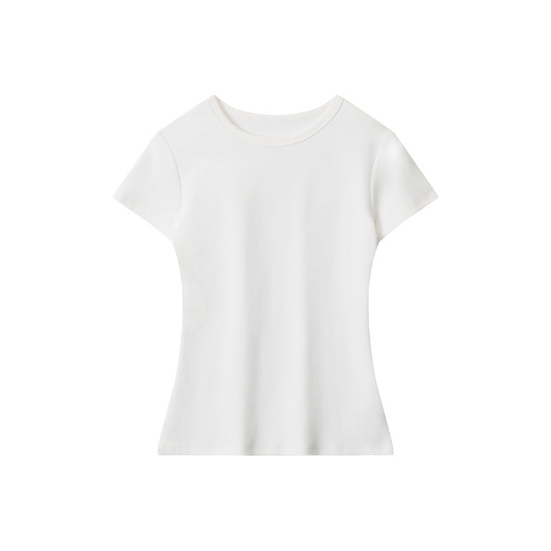 Duovia Women's Cotton Short Sleeve T-Shirt Slim Fit Solid Color