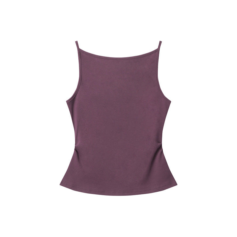 Duovia Women's Cotton Slim Fit Tank Top White Gray Purple