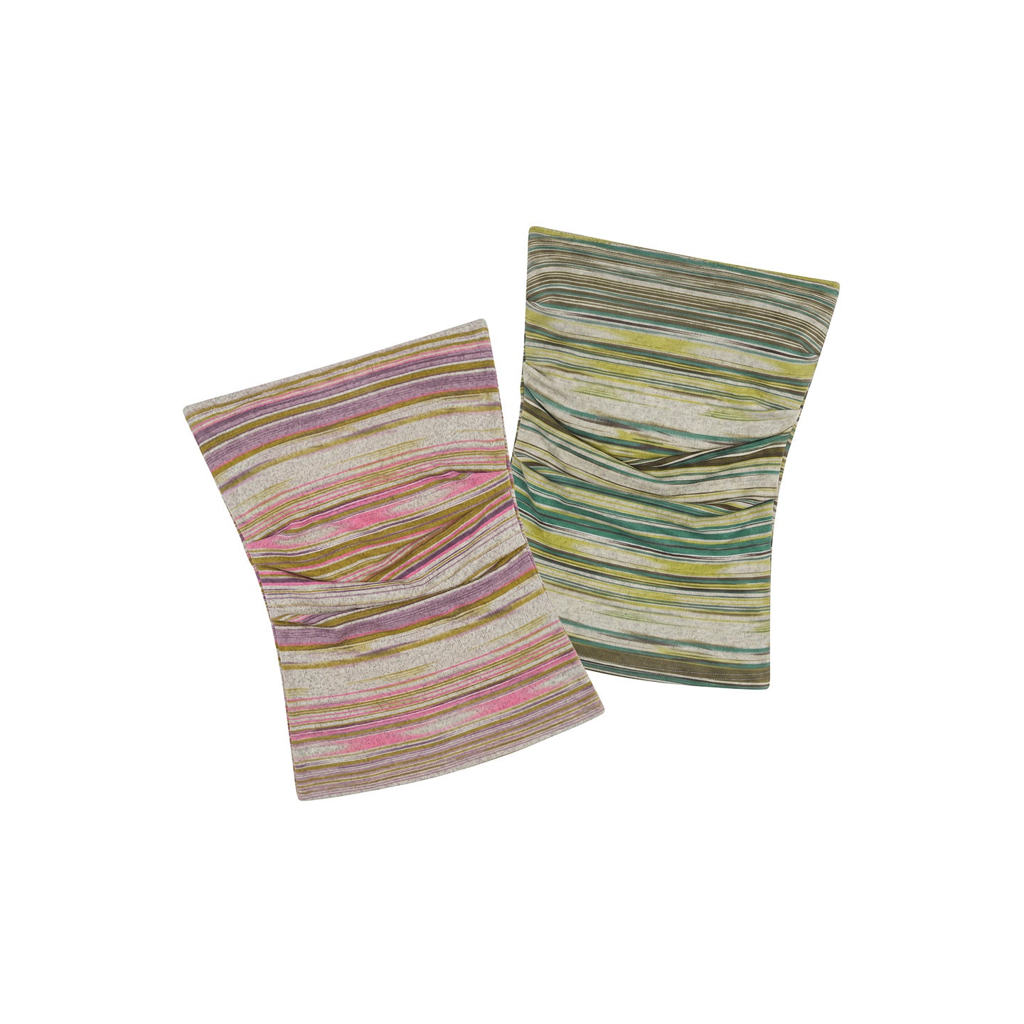 Duovia Women's Striped Tube Top Slim Fit Orange Green